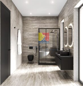 modern bathroom with a shower