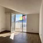 unfurnished room with a sea view