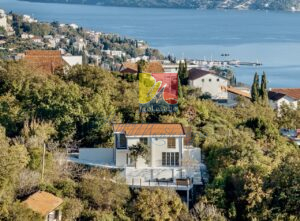 panoramic view over the Old town if Herceg Novi from the hill, house for sale